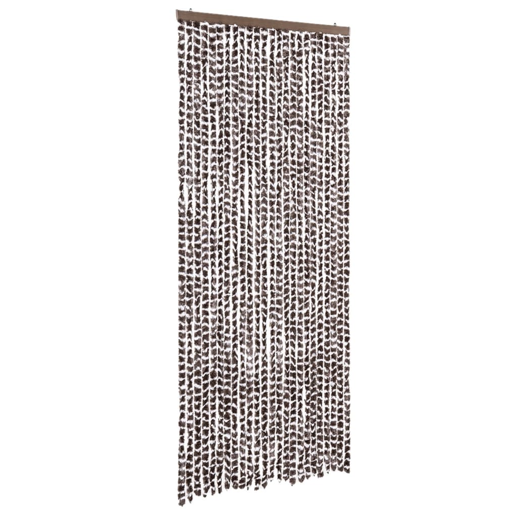 Tenda Antimosche Marrone e Bianca 100x200 cm in Ciniglia
