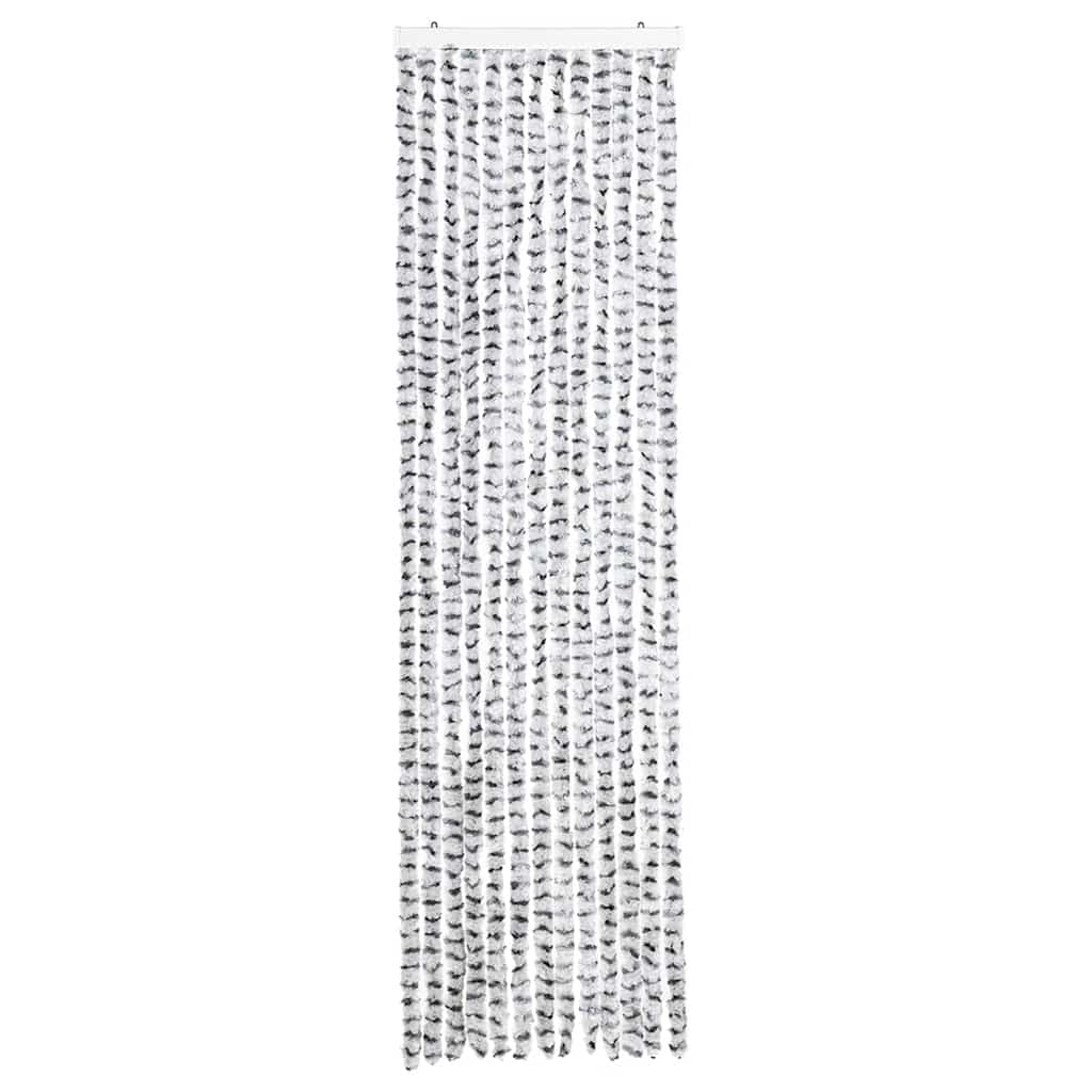 Tenda Antimosche Grigio Chiaro e Grigio Scuro 56x200cm Ciniglia