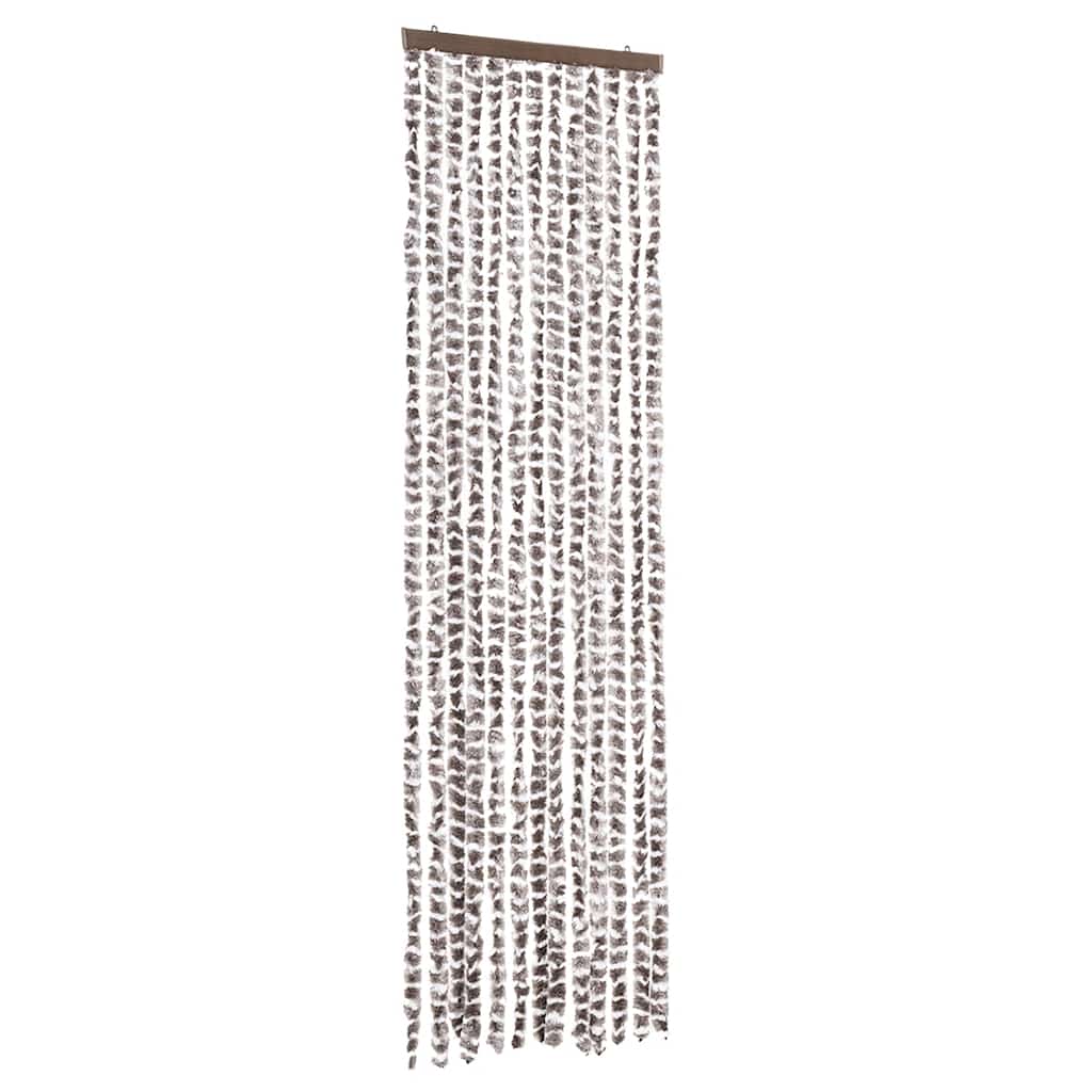 Tenda Antimosche Tortora e Bianca 56x200 cm in Ciniglia