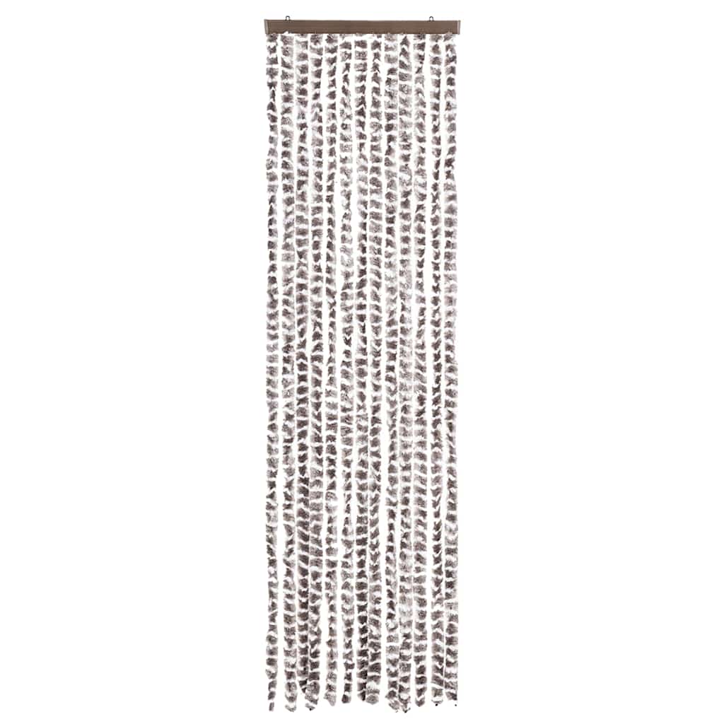 Tenda Antimosche Tortora e Bianca 56x200 cm in Ciniglia