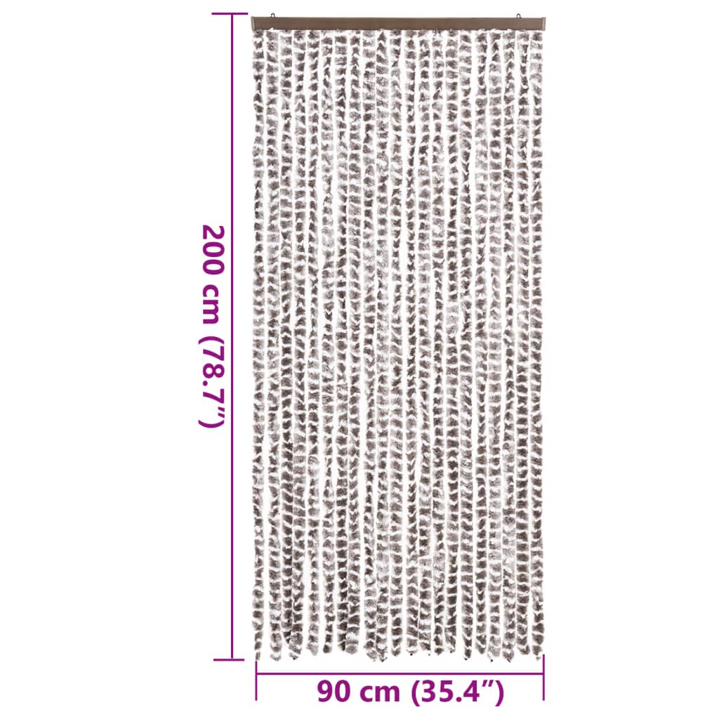 Tenda Antimosche Tortora e Bianca 90x200 cm in Ciniglia
