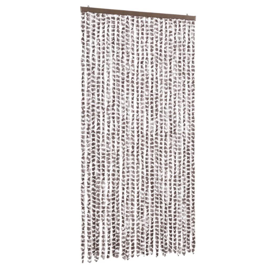 Tenda Antimosche Tortora e Bianca 100x230 cm in Ciniglia