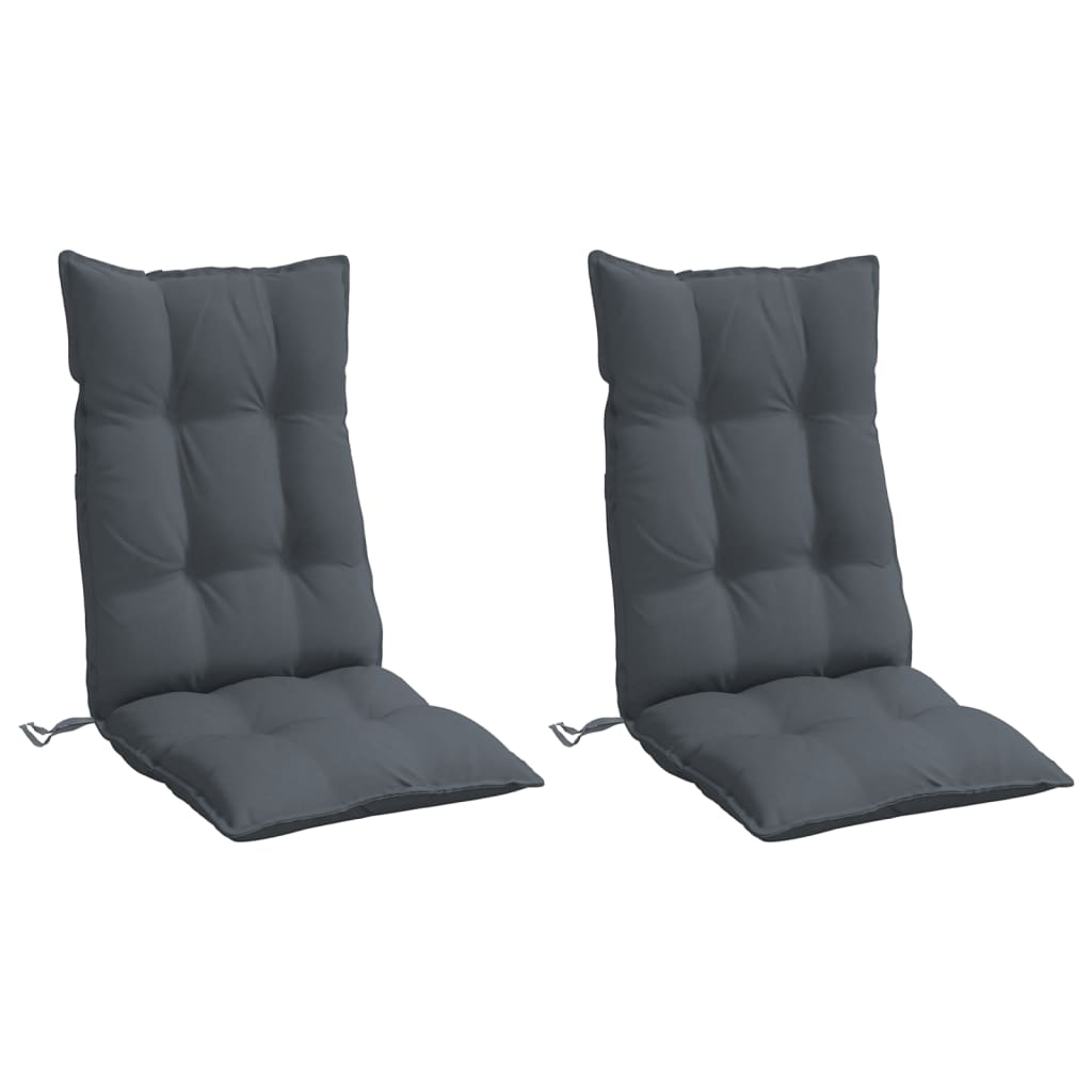 Cuscini per Sedia Schienale Alto 2 pz Antracite Tessuto Oxford