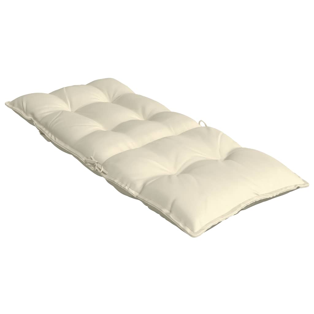 Cuscini per Sedia con Schienale Alto 4 pz Crema Tessuto Oxford