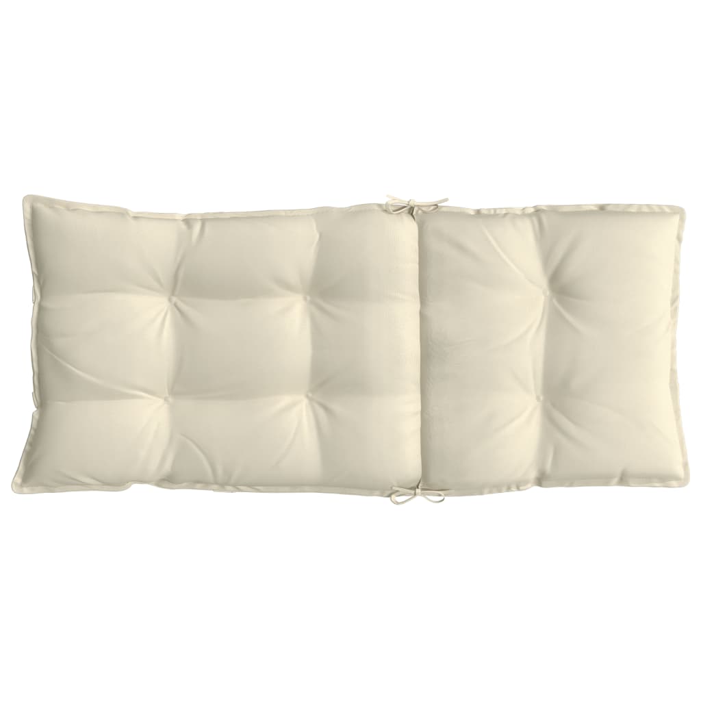 Cuscini per Sedia con Schienale Alto 4 pz Crema Tessuto Oxford