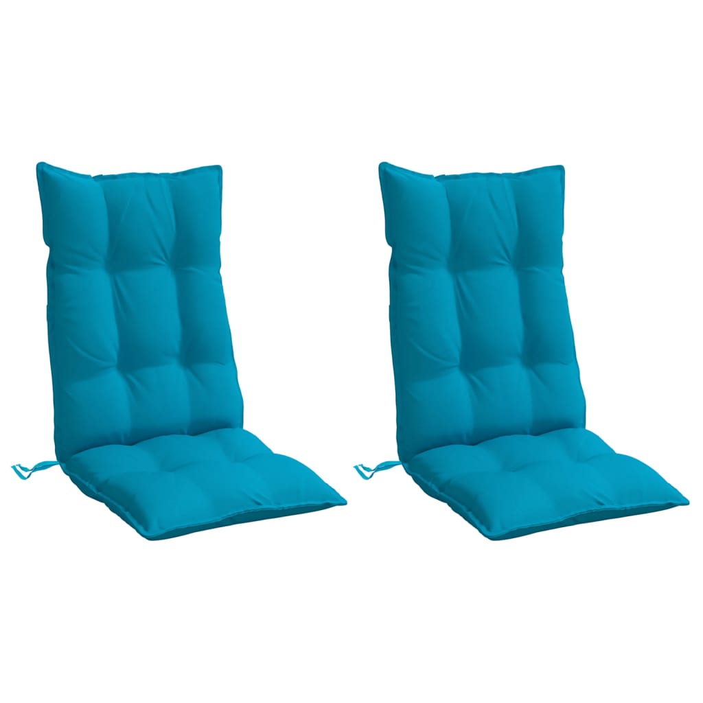 Cuscini Sedia con Schienale Alto 2 pz Blu Chiaro Tessuto Oxford