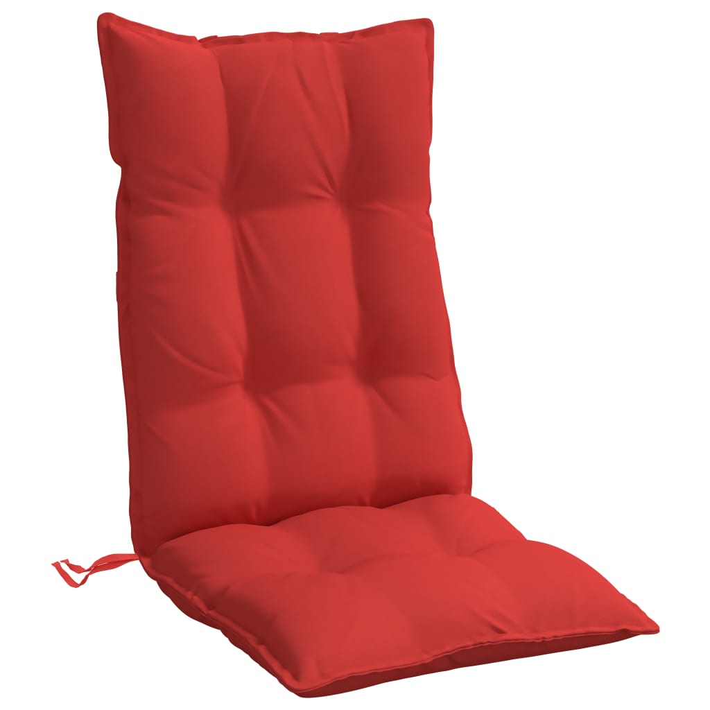 Cuscini per Sedia con Schienale Alto 4 pz Rosso Tessuto Oxford