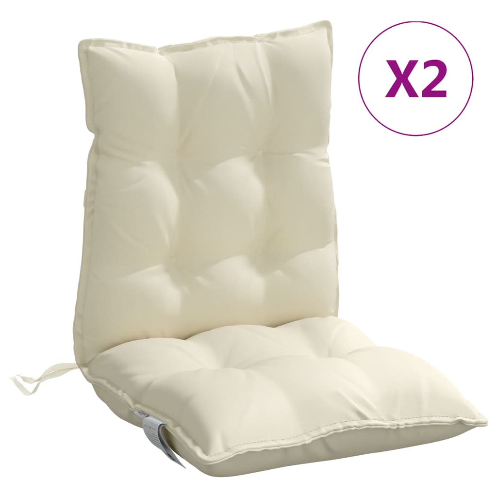 Cuscino da Esterno 2 pz Crema 100 x 50 x 7 cm