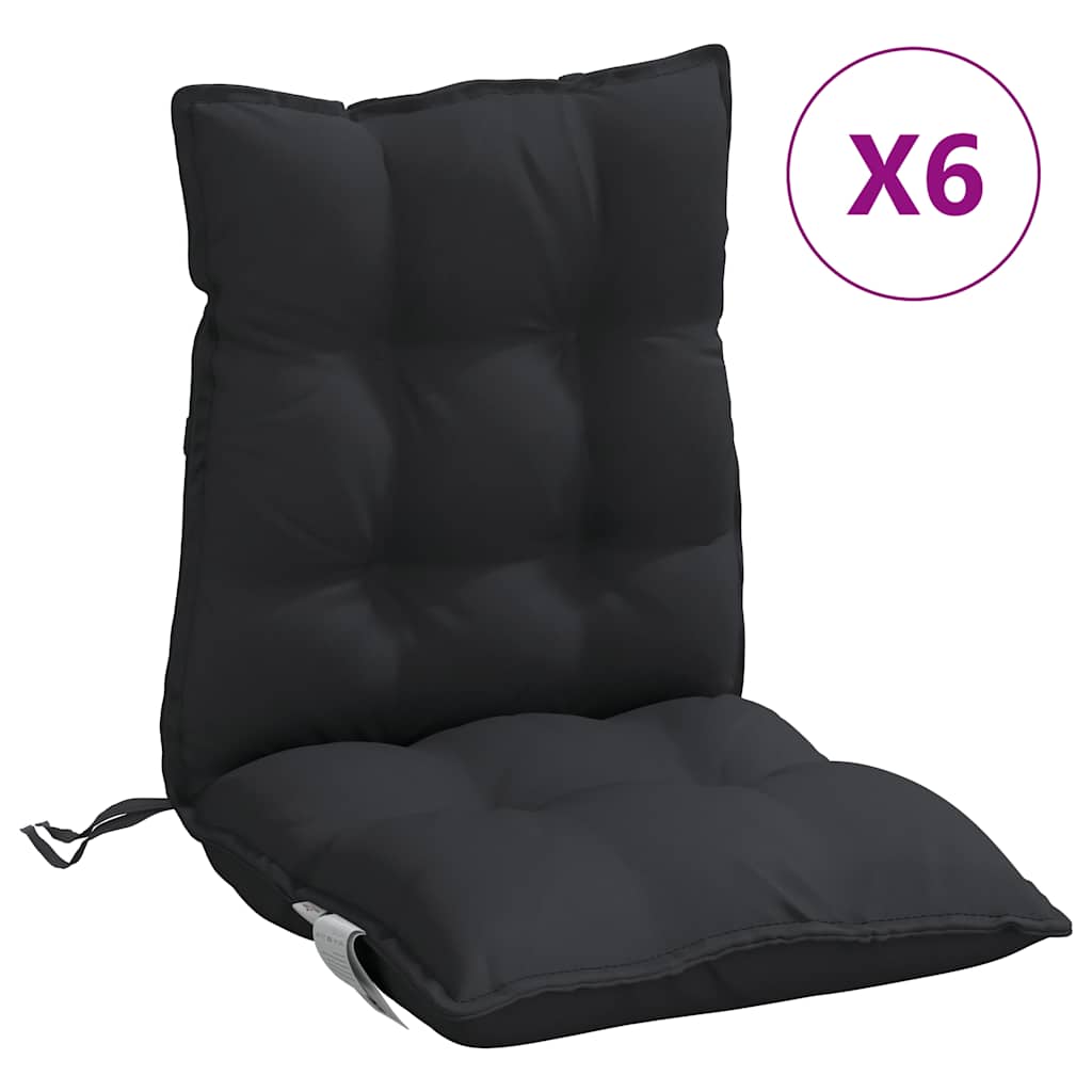 Cuscino da Esterno 6 pz Nero 100 x 50 x 7 cm