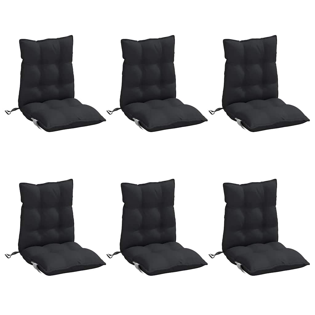 Cuscino da Esterno 6 pz Nero 100 x 50 x 7 cm