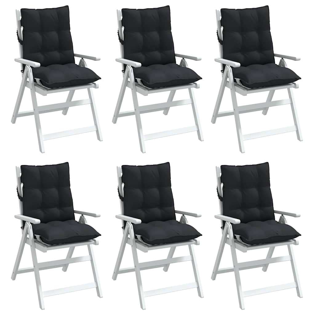 Cuscino da Esterno 6 pz Nero 100 x 50 x 7 cm