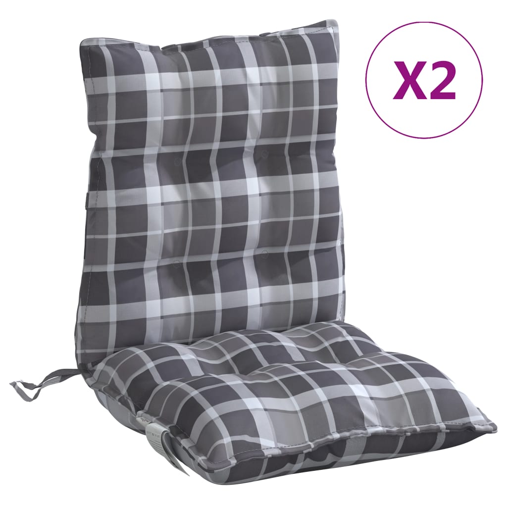 Cuscino da Esterno 2 pz Grigio a quadri