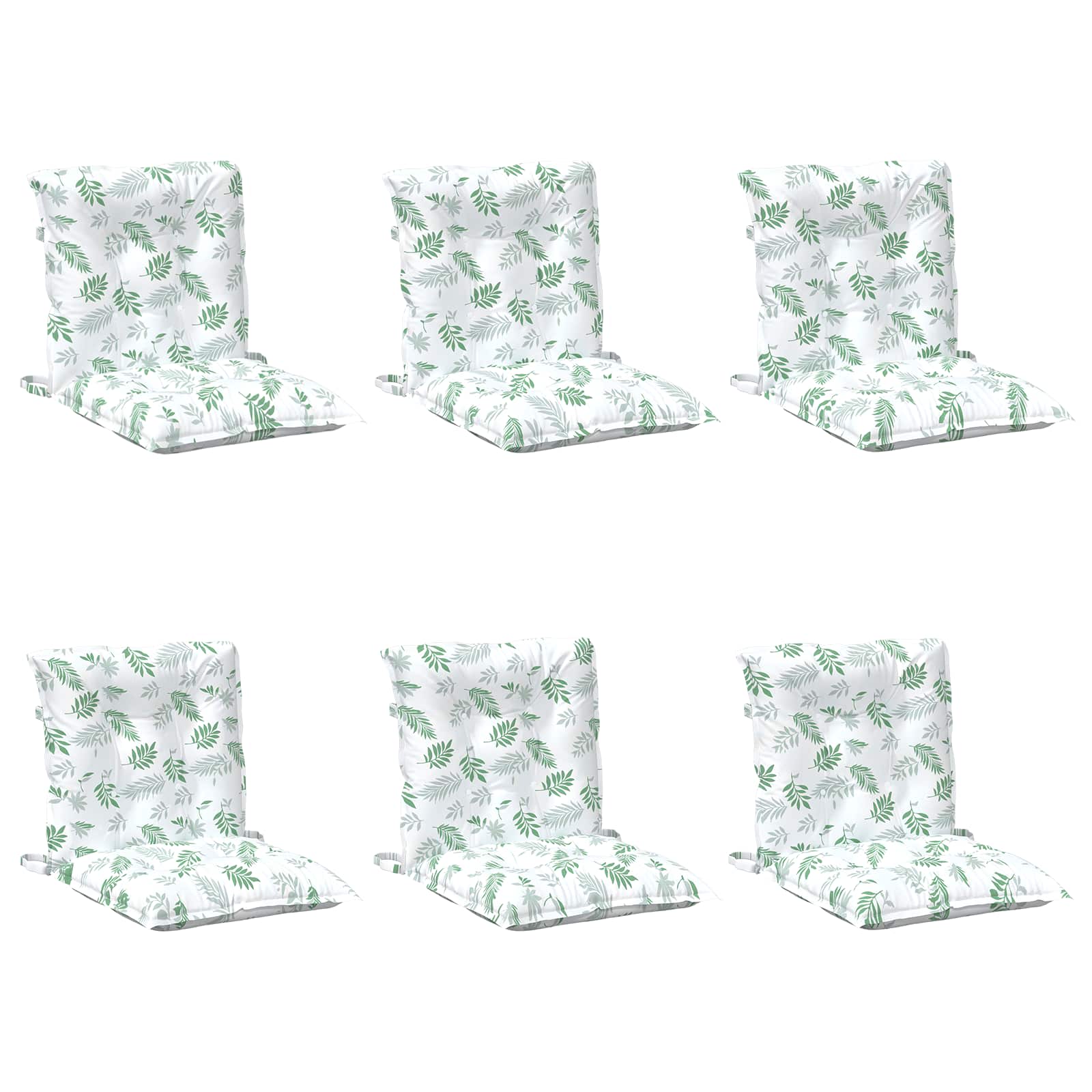 Cuscino da Esterno 6 pz Tessuto Motivo a foglie fini