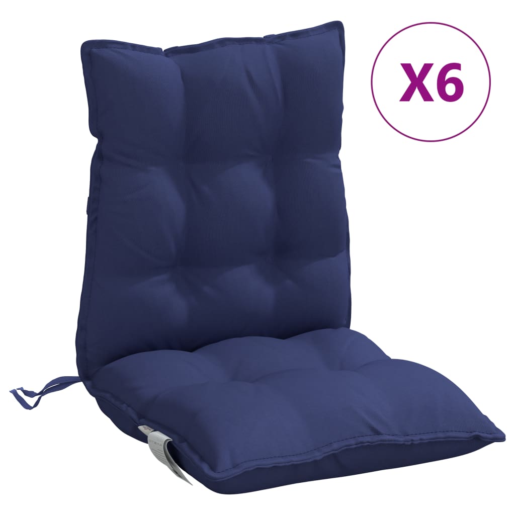 Cuscino da Esterno 6 pz Blu navy Solido