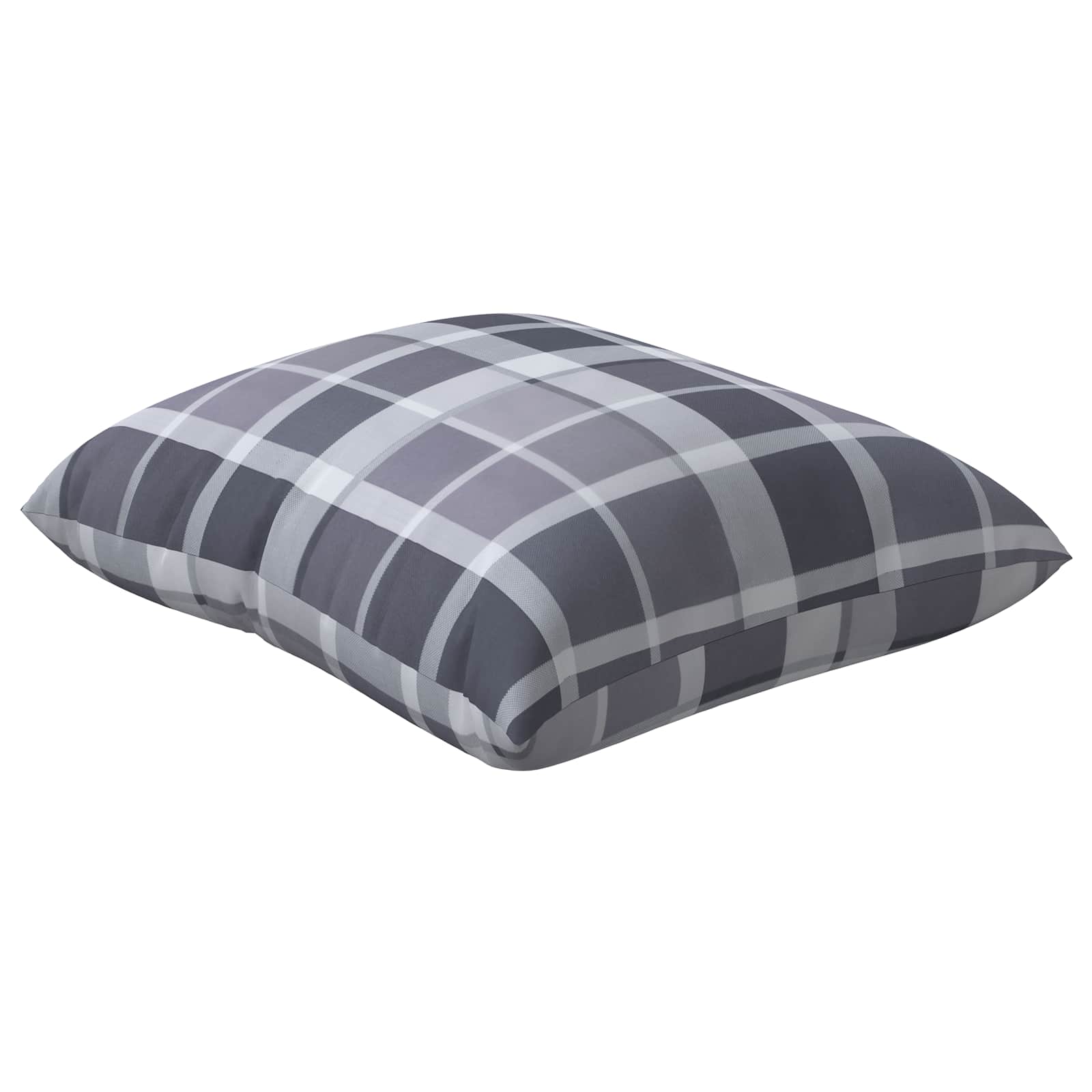 Cuscino da Esterno 4 pz Tessuto Grigio a quadri 50 x 50 cm