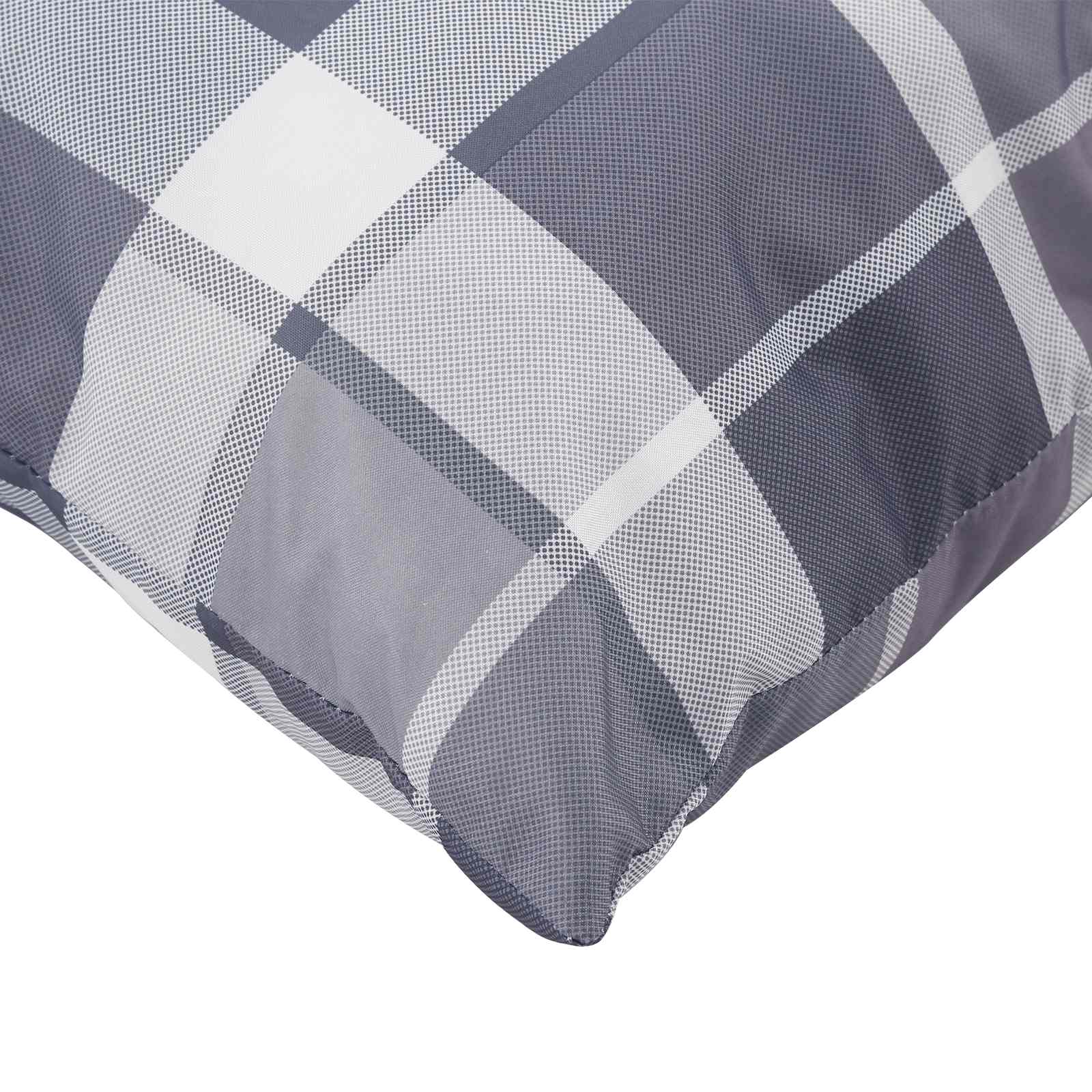 Cuscino da Esterno 4 pz Tessuto Grigio a quadri 50 x 50 cm