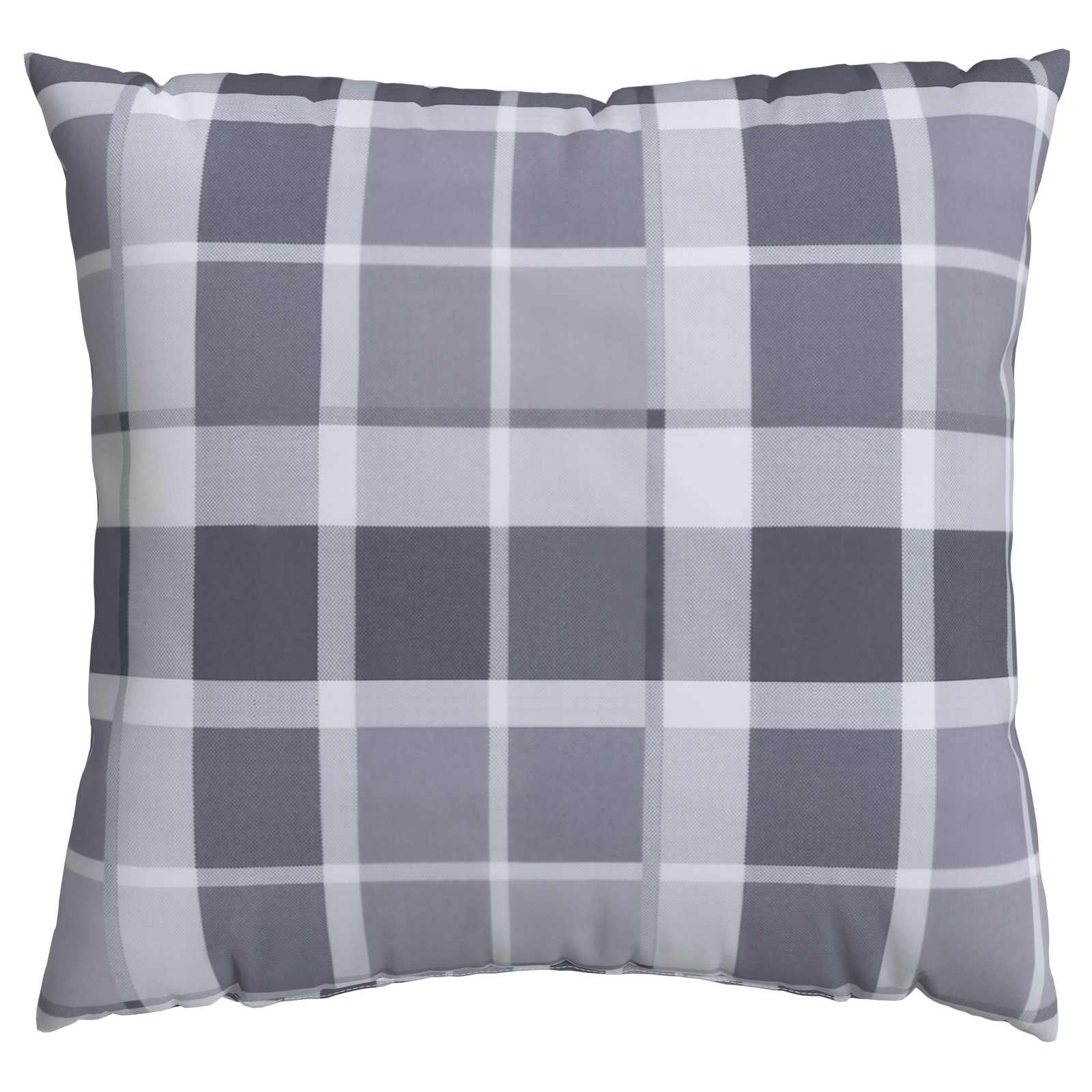 Cuscino da Esterno 4 pz Tessuto Grigio a quadri 60 x 60 cm