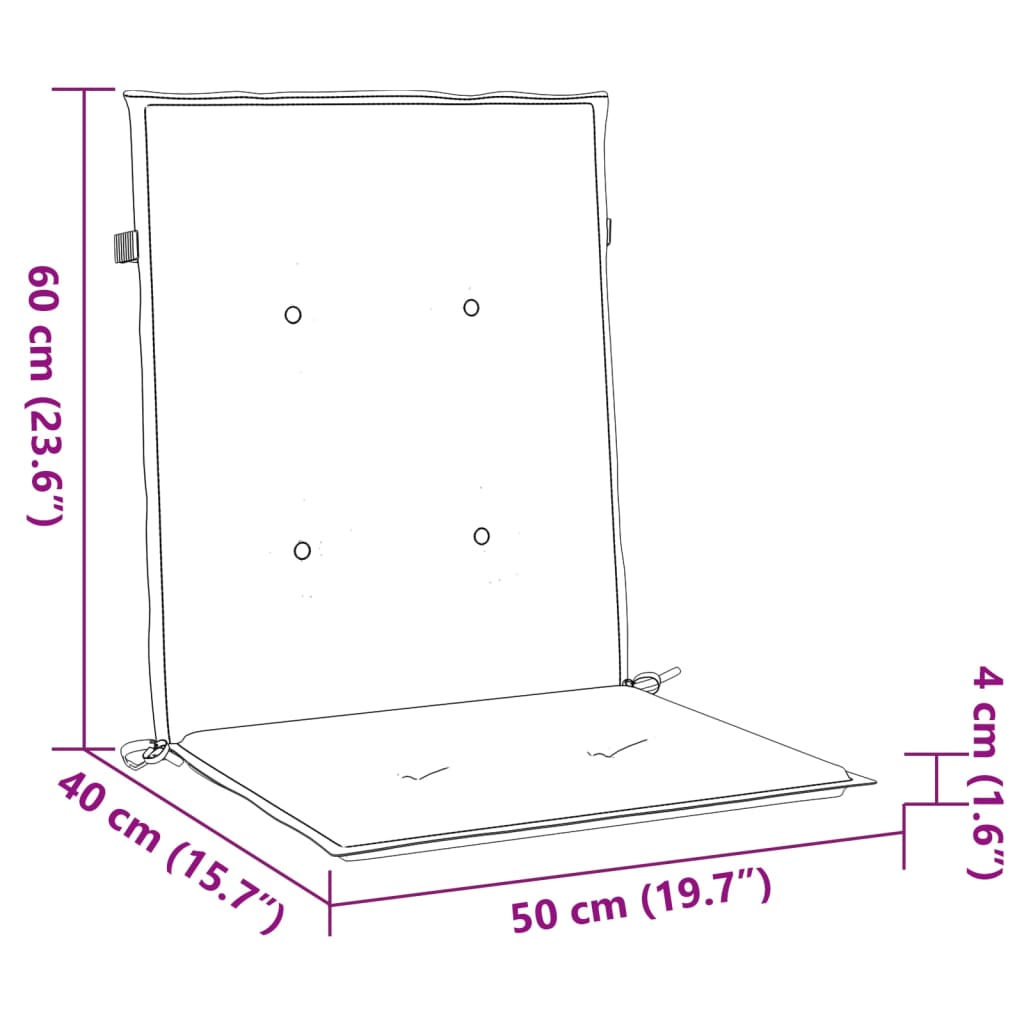 Cuscini posteriori 4 pz Blu navy 100 x 50 x 4 cm
