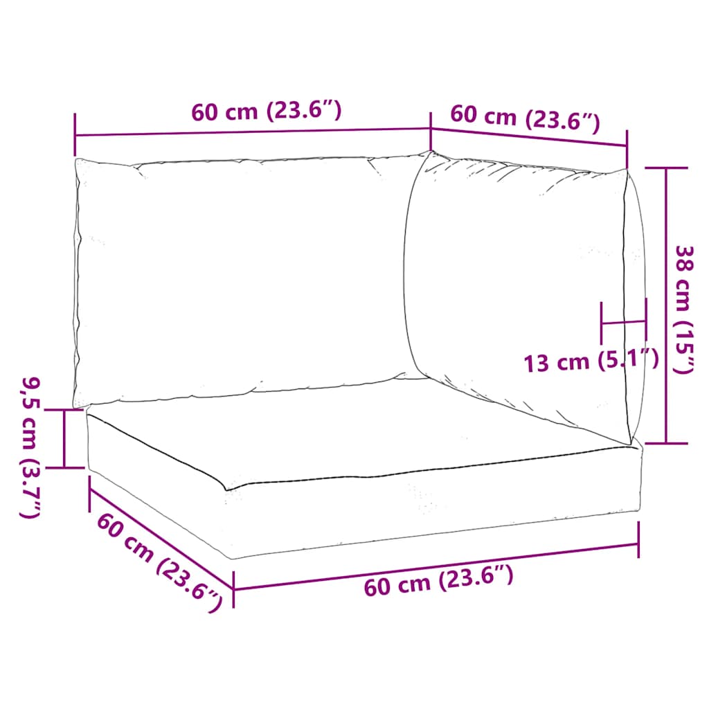 Cuscini per Pallet 3 pz Blu Marino in Tessuto Oxford