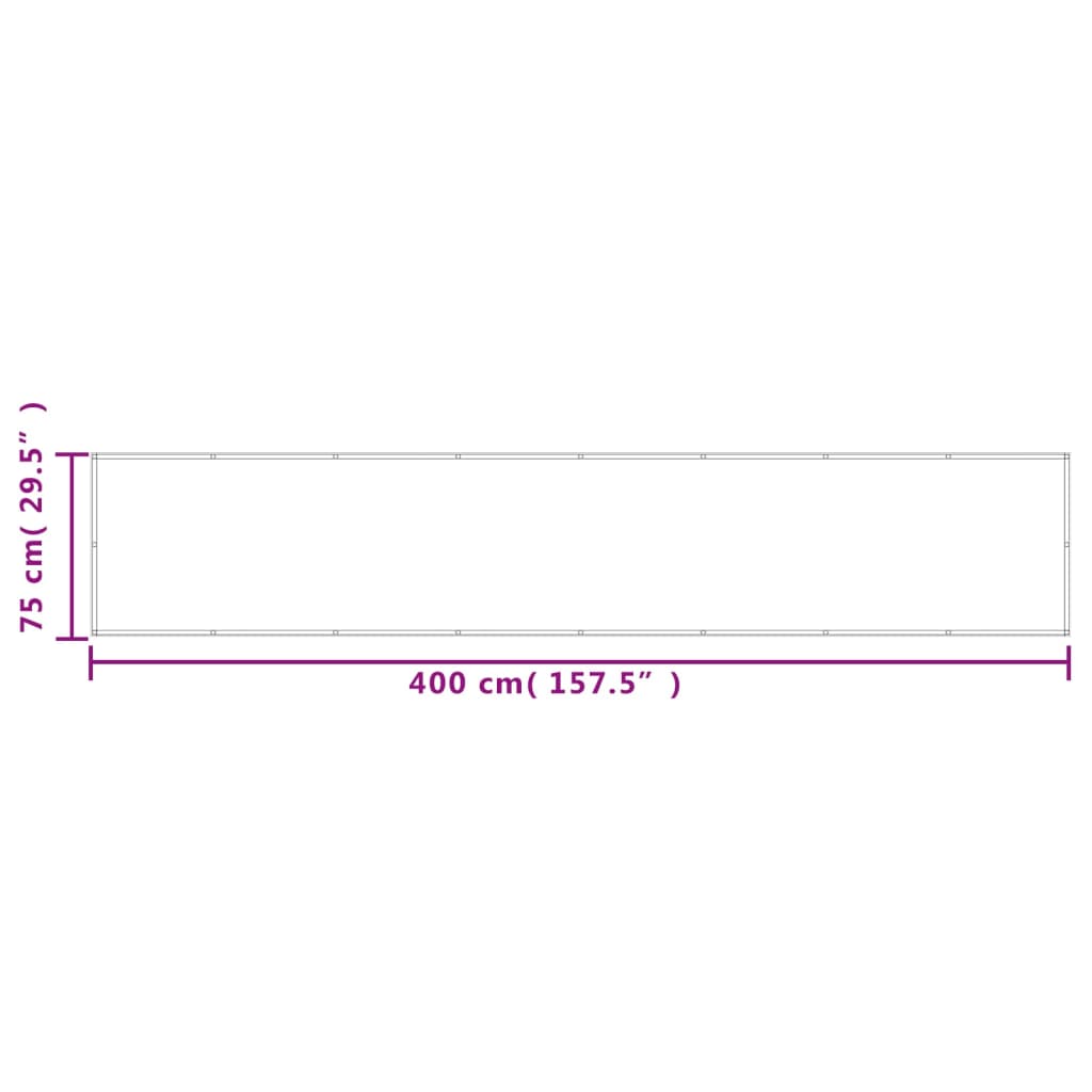 Paravento da Balcone Sabbia 75x400 cm 100% Poliestere Oxford