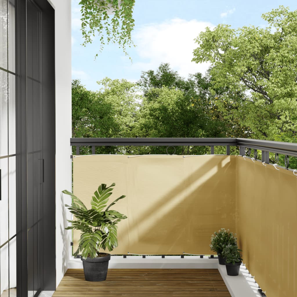 Paravento da Balcone Sabbia 90x800 cm 100% Poliestere Oxford
