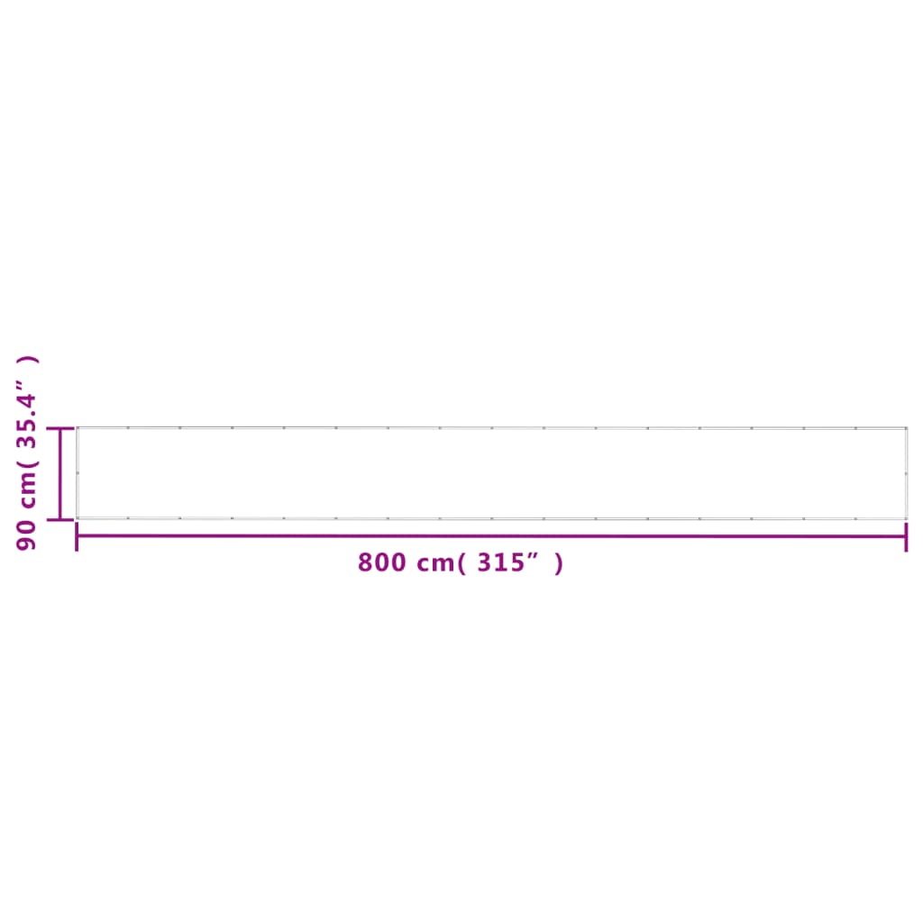 Paravento da Balcone Sabbia 90x800 cm 100% Poliestere Oxford