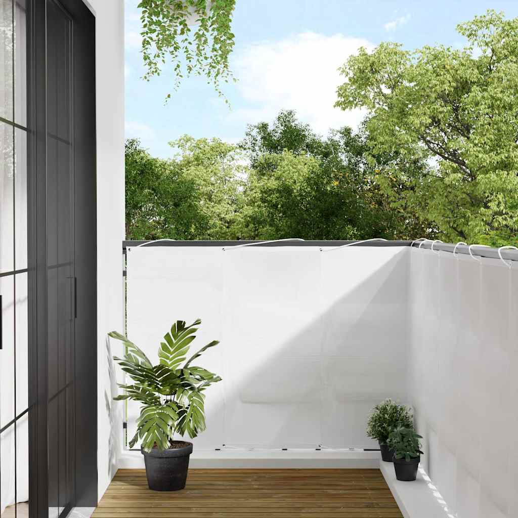 Paravento da Balcone Bianco 120x800 cm 100% Poliestere Oxford