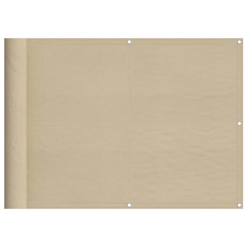Paravento da Balcone Beige 75x1000 cm 100% Poliestere Oxford