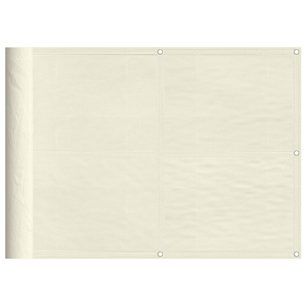 Paravento da Balcone Crema 75x1000 cm 100% Poliestere Oxford