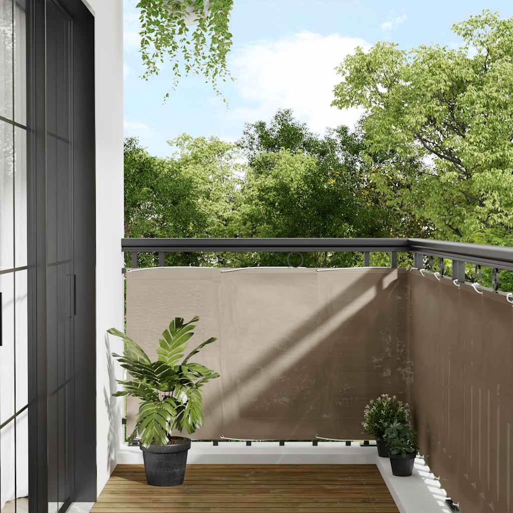 Paravento da Balcone Tortora 90x800 cm 100% Poliestere Oxford