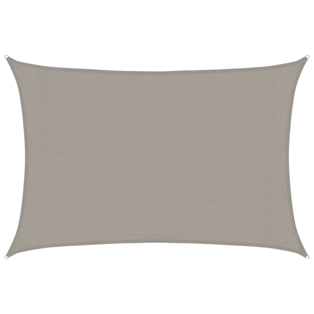 Vela Parasole 160 g/m² Rettangolare Grigio Chiaro 3x5 m in HDPE