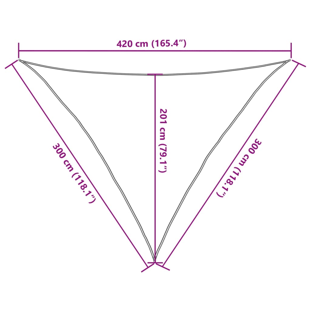 Vela Parasole 160 g/m² Triangolare 3x3x4,2 m in HDPE