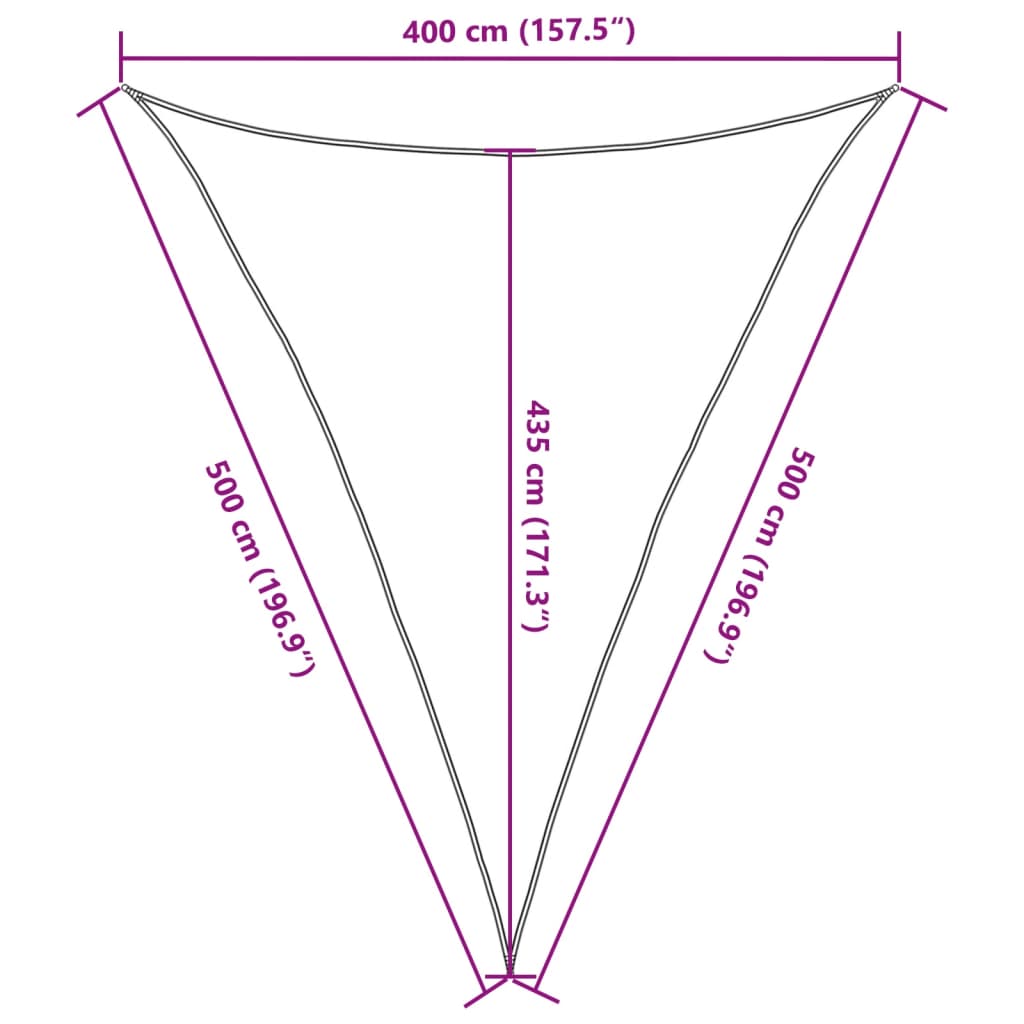 Vela Parasole 160 g/m² Triangolare 4x5x5 m in HDPE