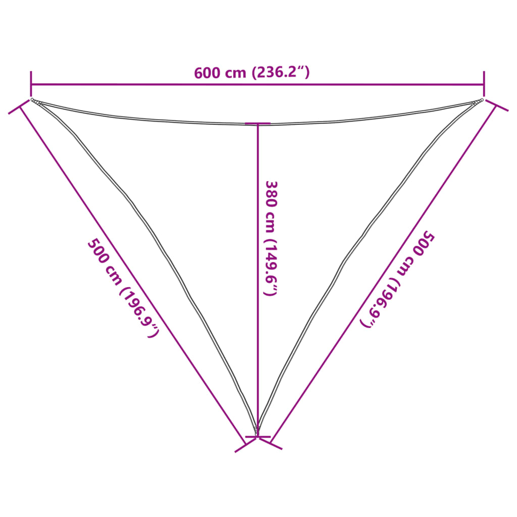 Vela Parasole 160 g/m² Triangolare 5x5x6 m in HDPE