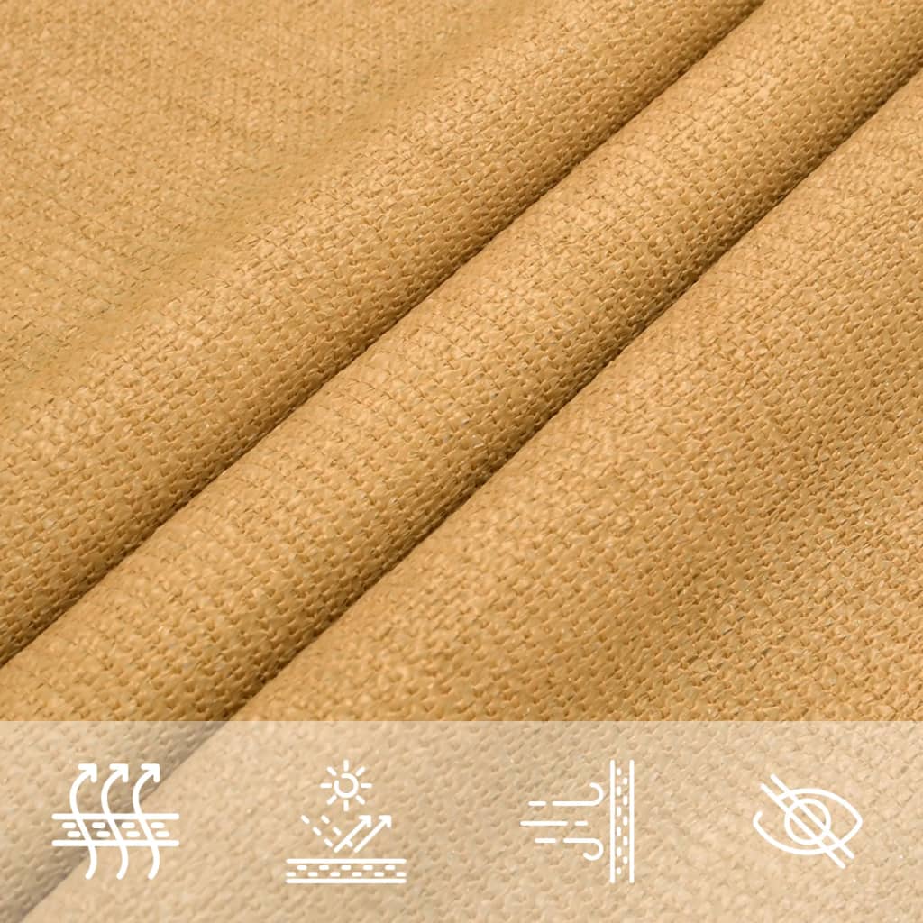 Vela Parasole 160 g/m² Quadrata Sabbia 5x5 m in HDPE