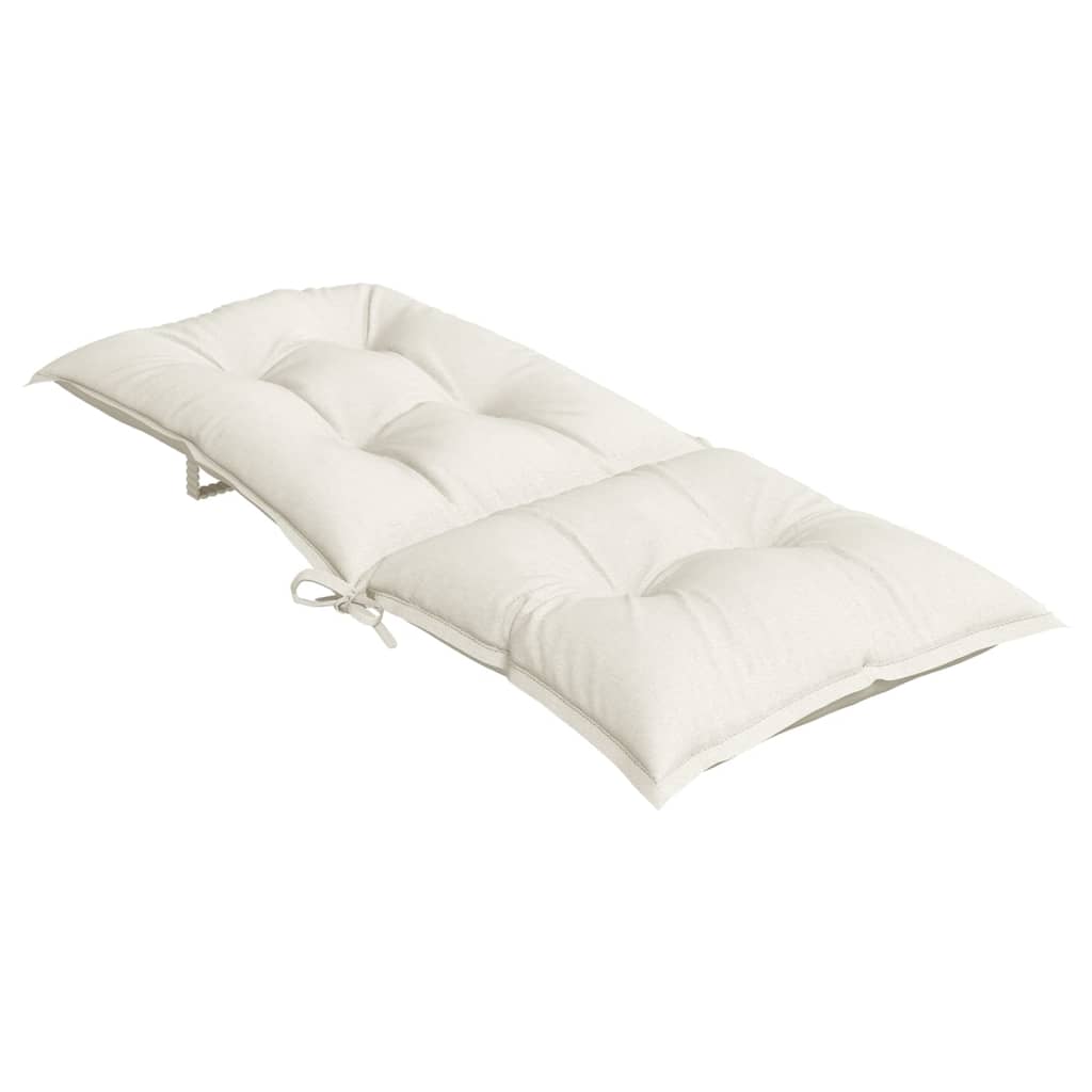 Cuscini Sedia Schiena Alta 4 Crema Mélange 120x50x7 Tessuto