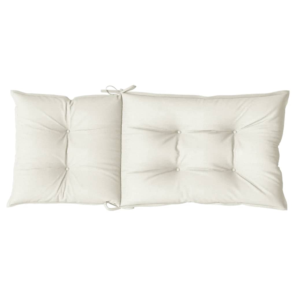 Cuscini Sedia Schiena Alta 4 Crema Mélange 120x50x7 Tessuto