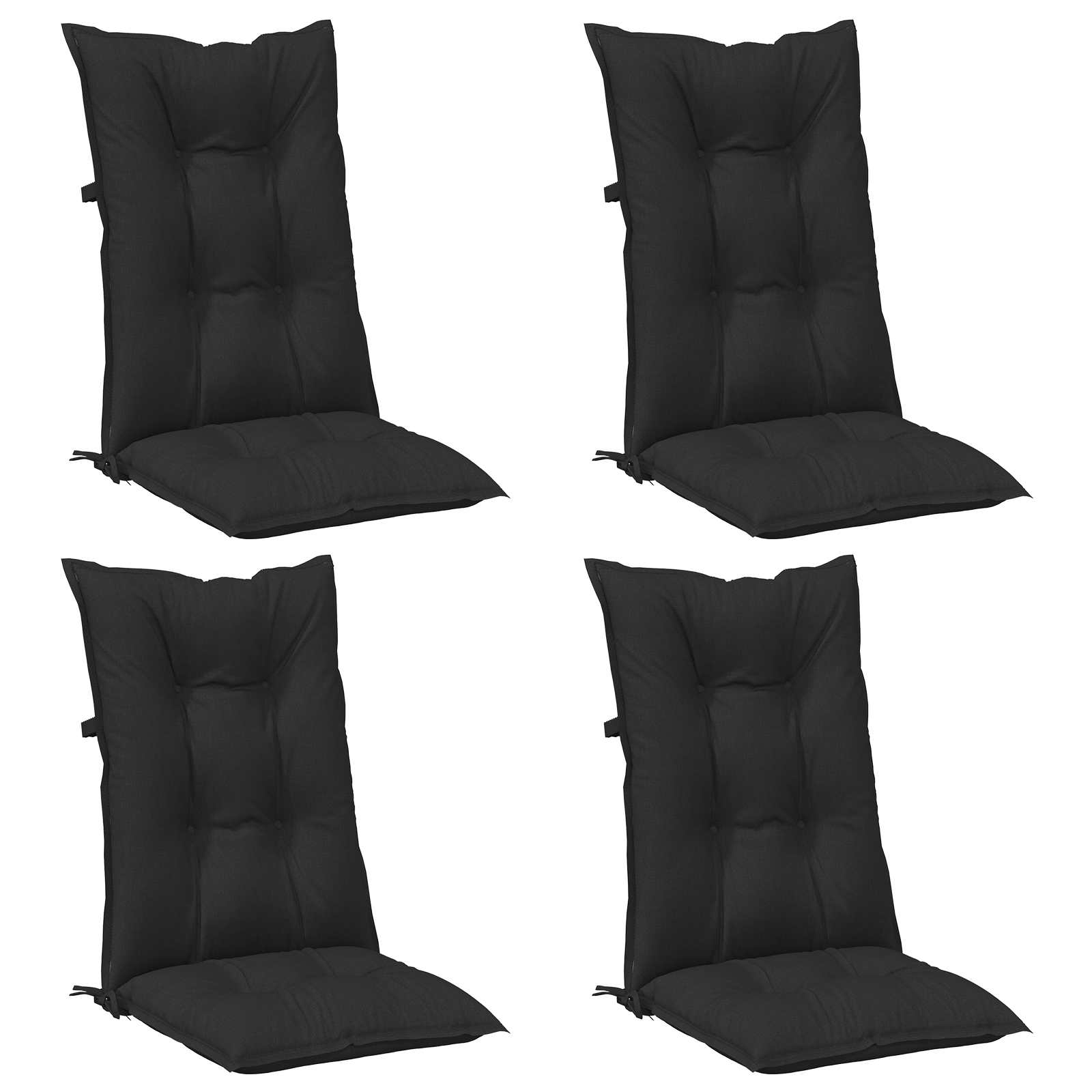 Set di cuscini per sedia alta 4 pz Poliestere Melange nero