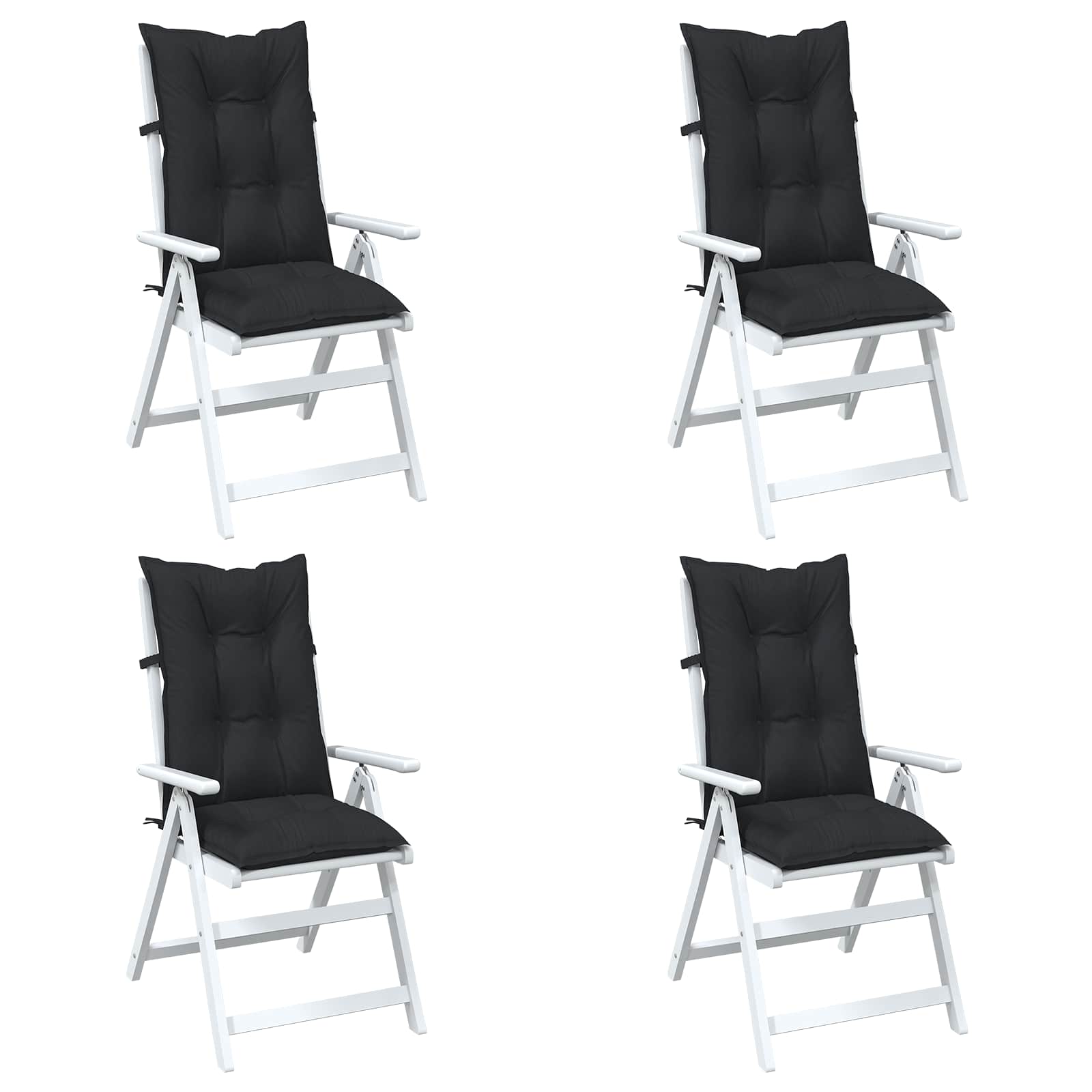 Set di cuscini per sedia alta 4 pz Poliestere Melange nero