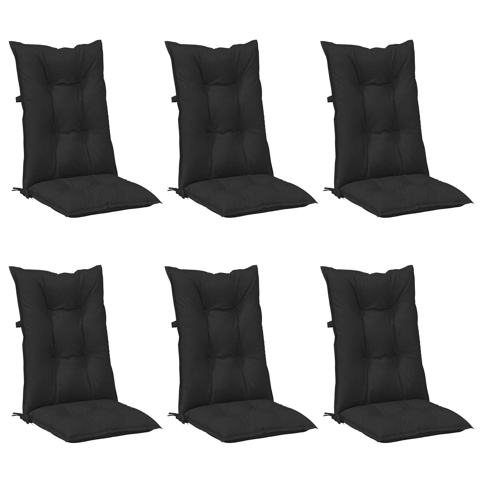 Set di cuscini per sedia alta 6 pz Poliestere Melange nero