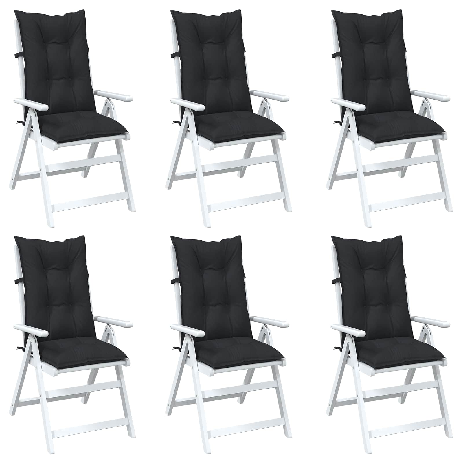 Set di cuscini per sedia alta 6 pz Poliestere Melange nero