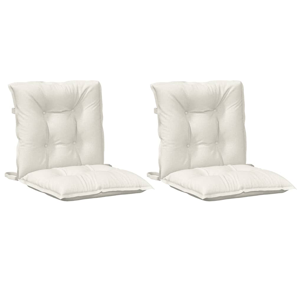 Cuscini Sedia Schiena Bassa 2 pz Crema Mélange 100x50x7 Tessuto