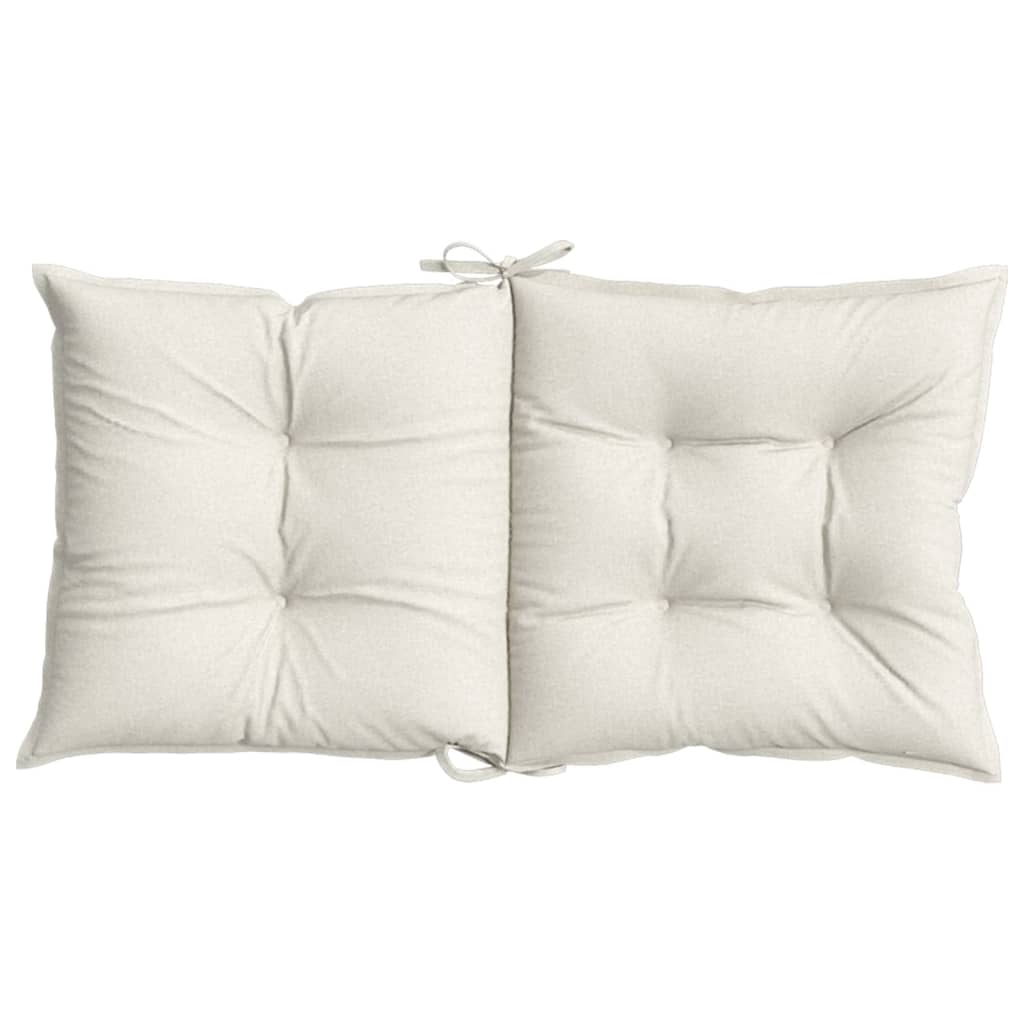 Cuscini Sedia Schiena Bassa 6 pz Crema Mélange 100x50x7 Tessuto