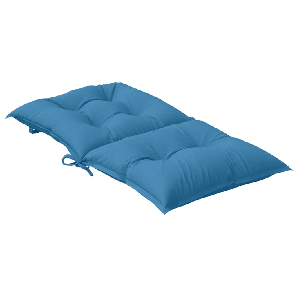 Cuscini Sedia Schiena Bassa 6 pz Blu Mélange 100x50x7 Tessuto