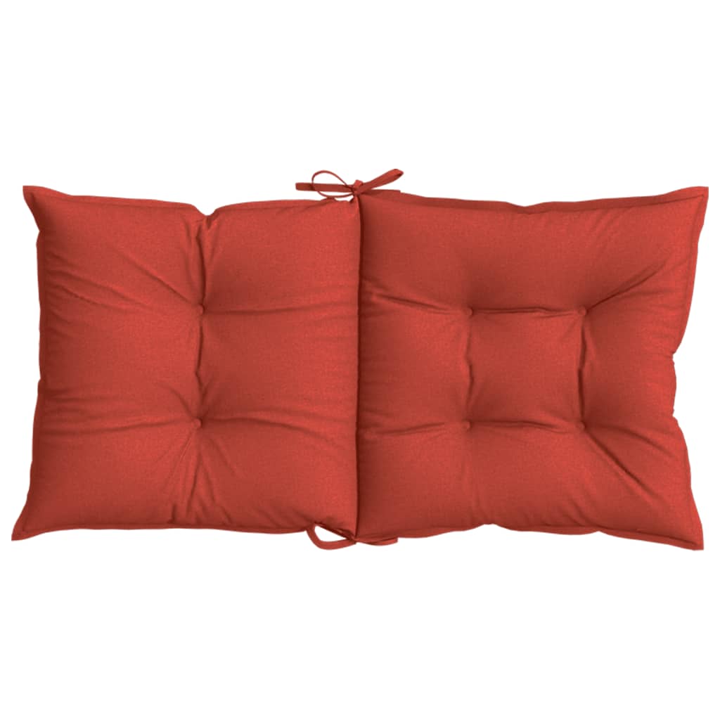 Cuscini Sedia Schiena Bassa 4 pz Rosso Mélange 100x50x7 Tessuto