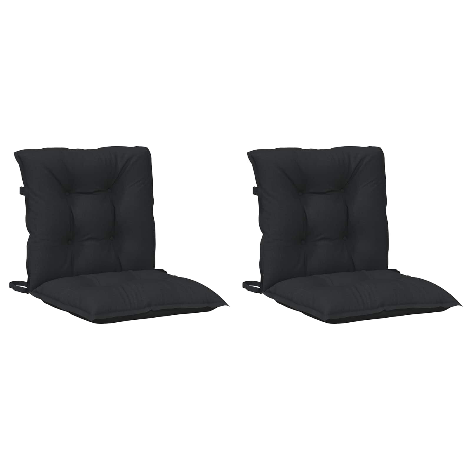 Set di Cuscini per Sedia Bassa 2 pz Poliestere Melange Nero