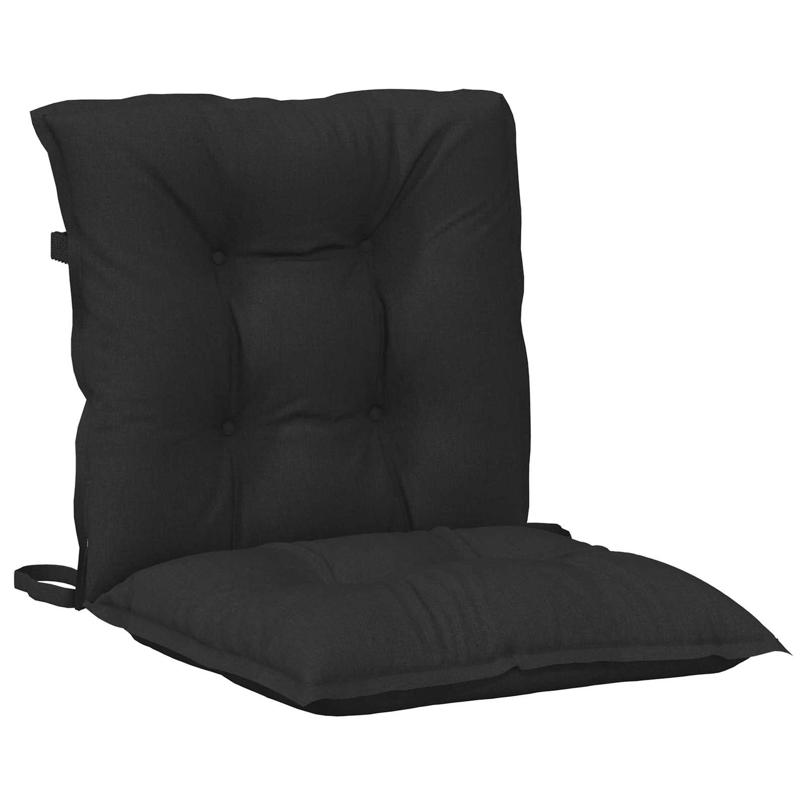 Set di Cuscini per Sedia Bassa 2 pz Poliestere Melange Nero