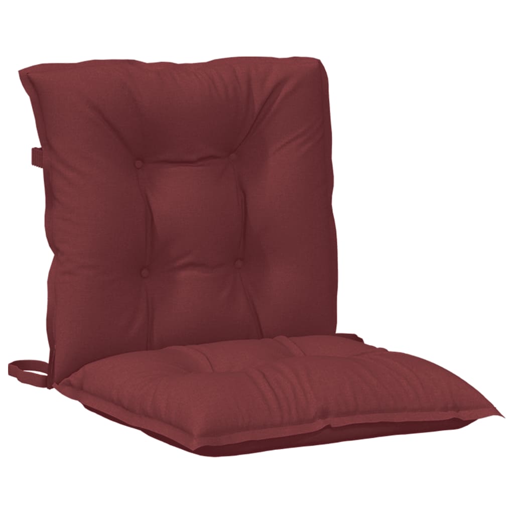 Cuscini Sedia Schiena Bassa 6 pz Rosso Vino Mélange Tessuto