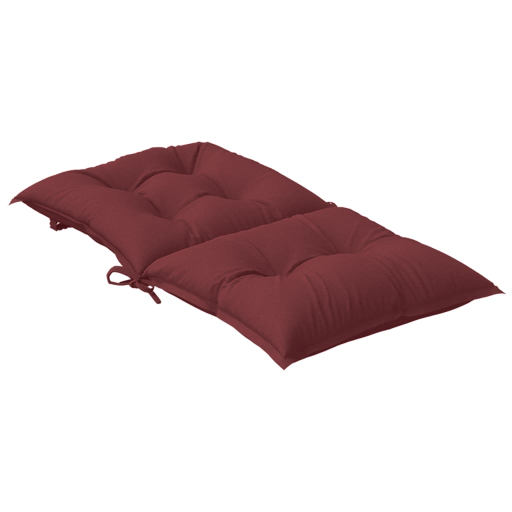 Cuscini Sedia Schiena Bassa 6 pz Rosso Vino Mélange Tessuto
