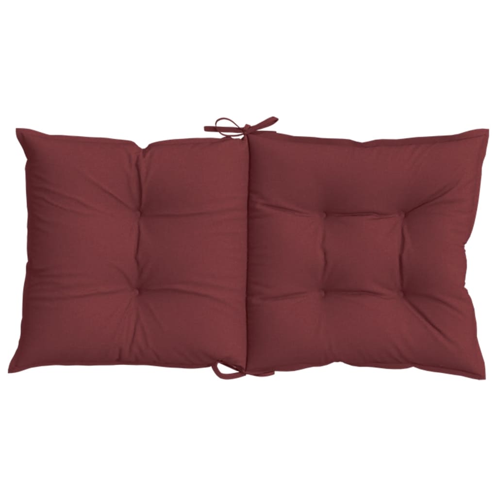 Cuscini Sedia Schiena Bassa 6 pz Rosso Vino Mélange Tessuto